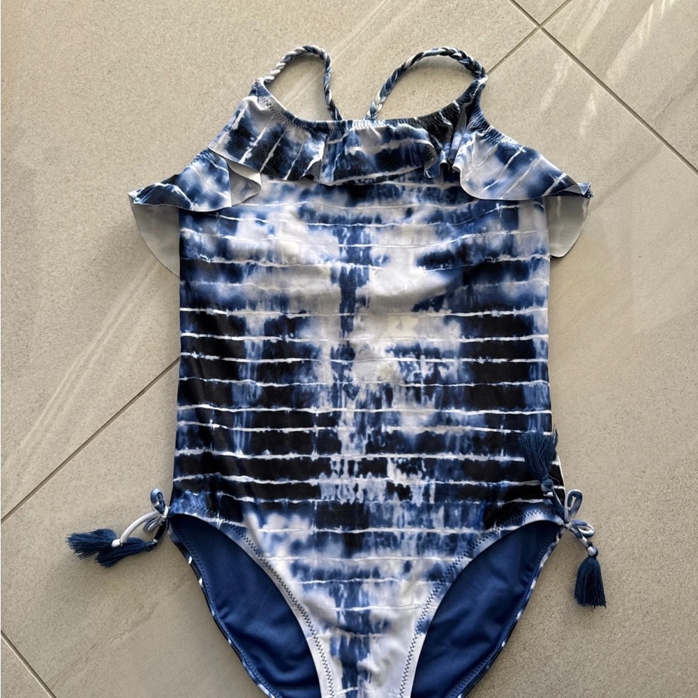 Kids Blue Tie-Dye Swimsuit